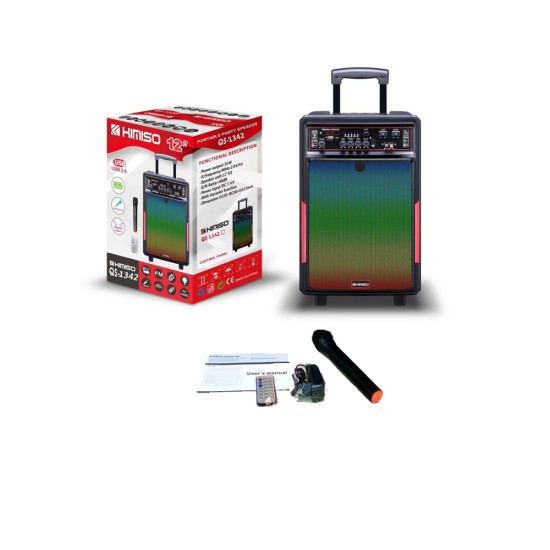 SPEAKER KIMISO QS-1342 12" WITH WIRELESS MICROPHONE AND REMOTE SPEAKER KIMISO QS-1342 12" WITH WIRELESS MICROPHONE AND REMOTE
